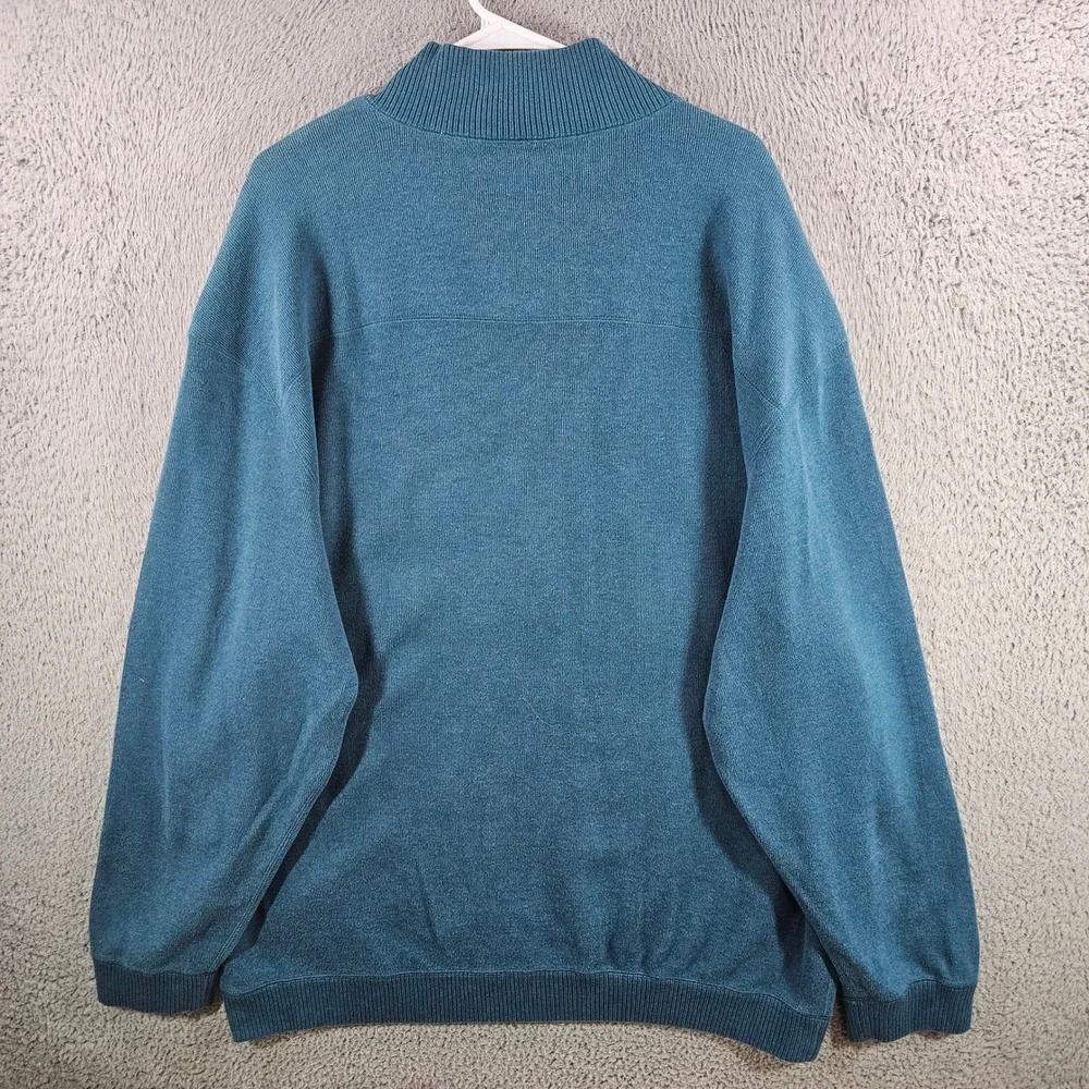 Pendleton Mens XXL Blue 100% Cotton Quarter Zip Mock‎ Neck Pullover Sweater